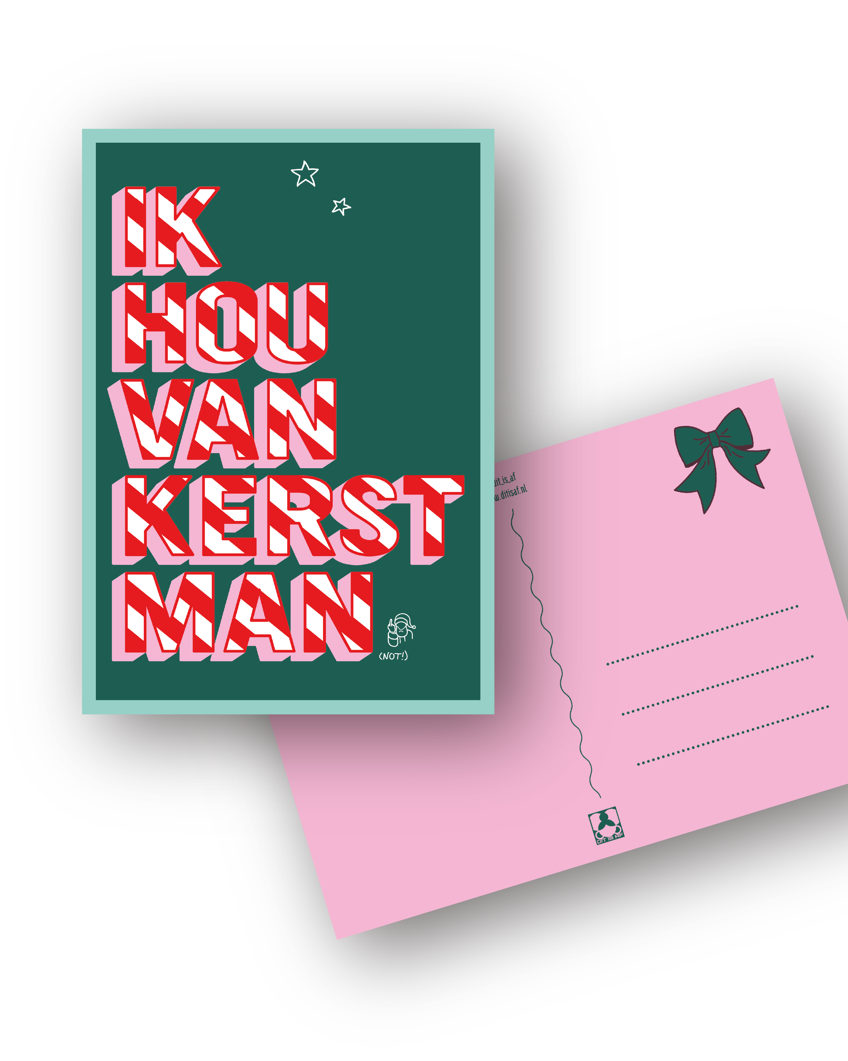 Kerstkaarten "Ik hou van kerstmis(schien)"