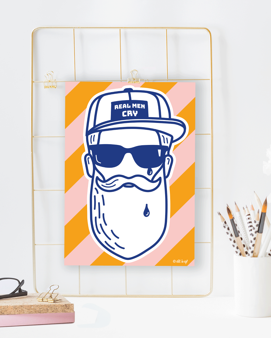 Real men cry - blauw