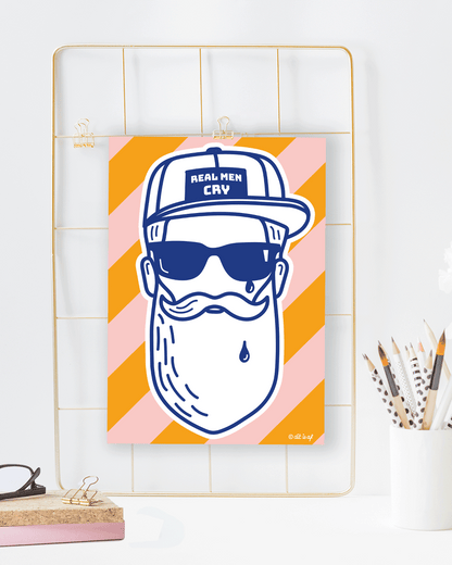 Real men cry - blauw