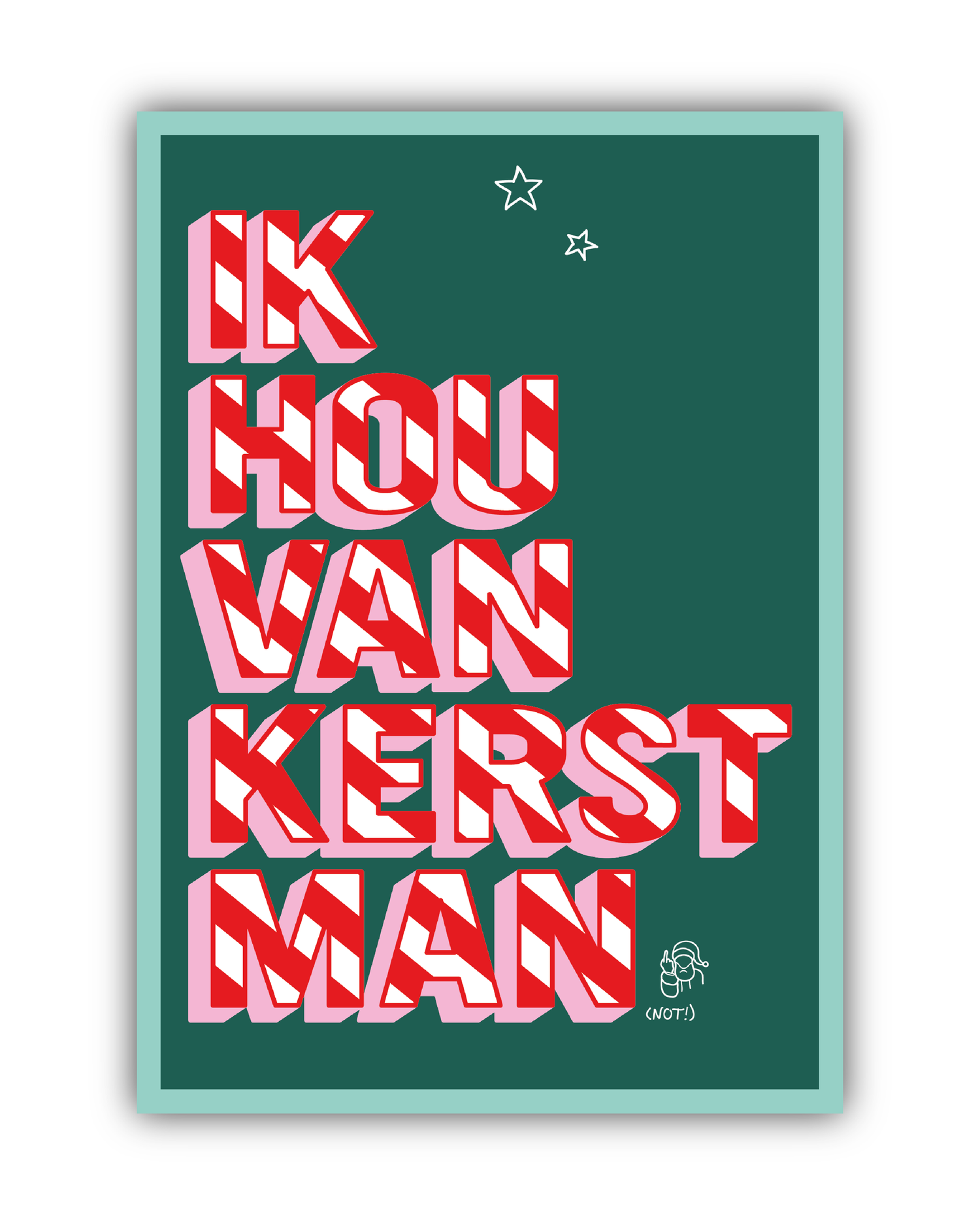 Kerstkaarten "Ik hou van kerstmis(schien)"