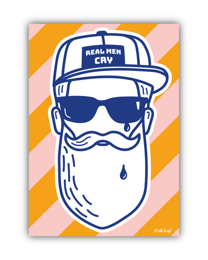 Real men cry - blauw