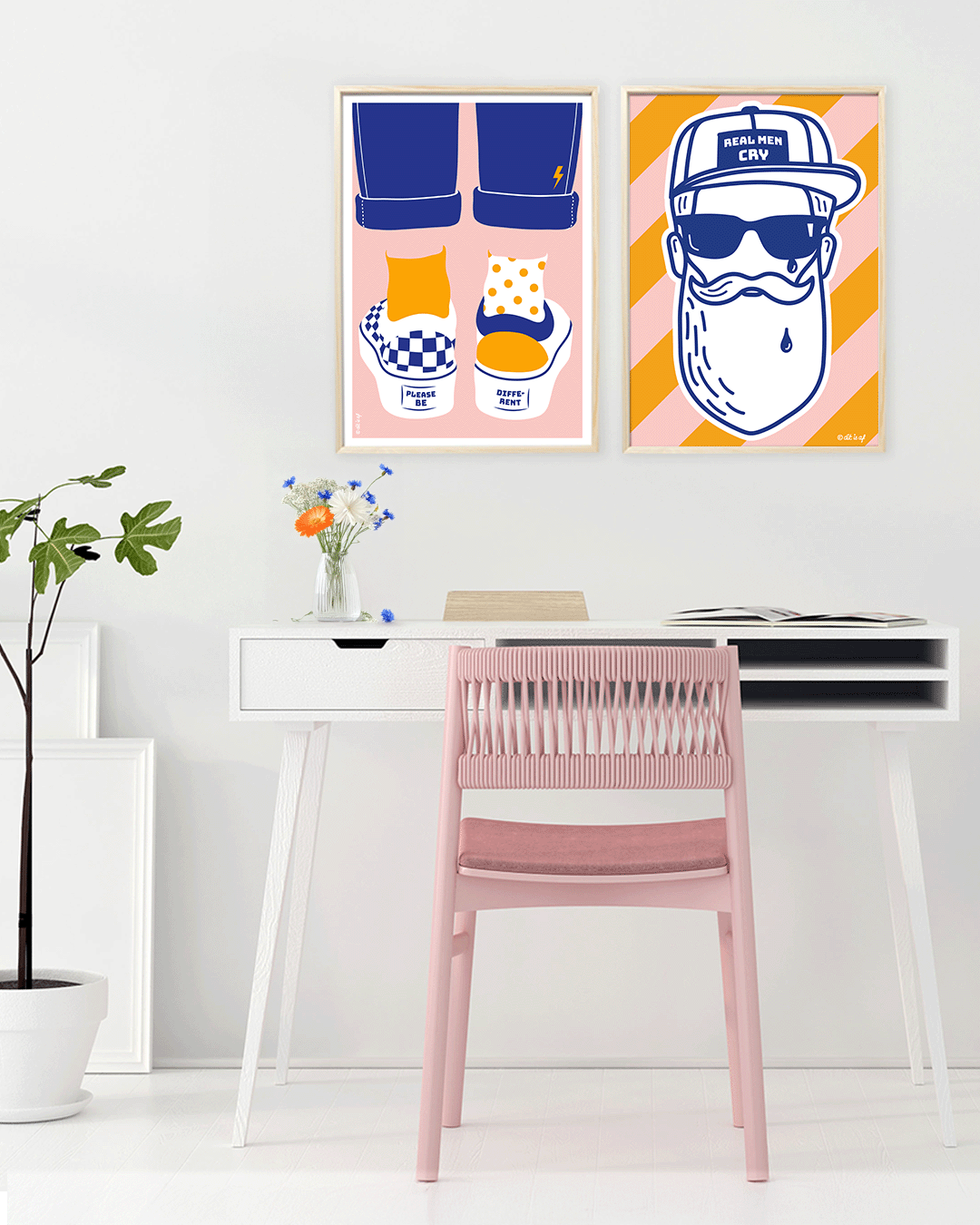 Real men cry - blauw