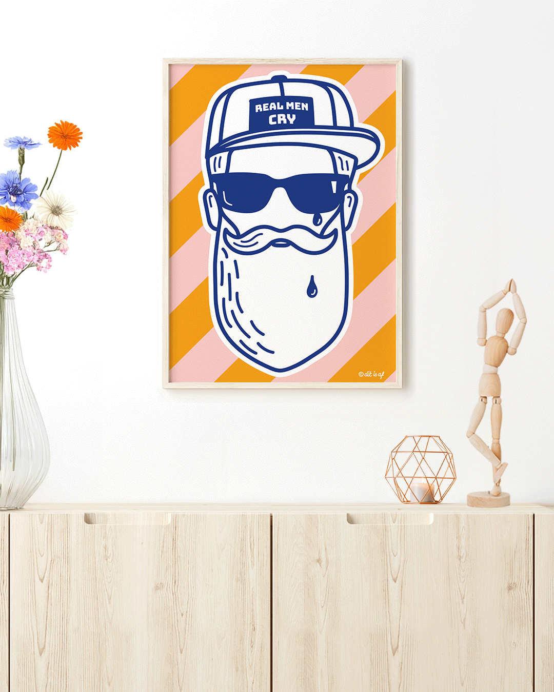 Real men cry - blauw