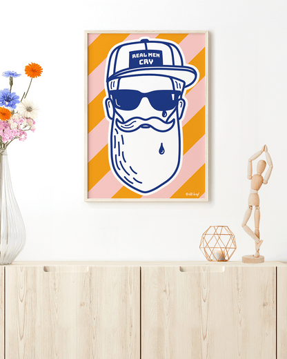 Real men cry - blauw