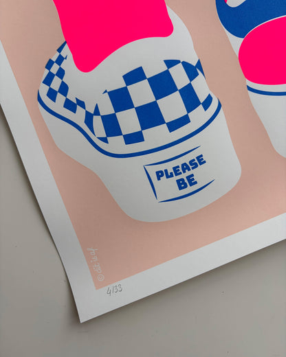 Please be different (zeefdruk met fluor roze)